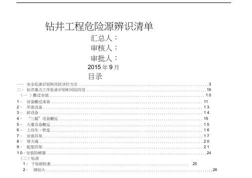 钻井队常见危害识别和风险评价