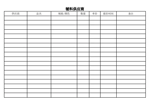 面辅料供应商登记表