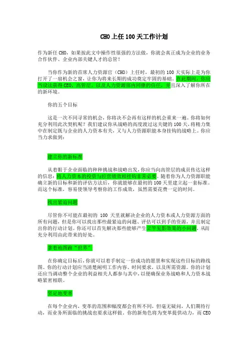 cho100天工作计划