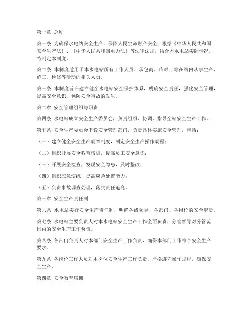 水电站安全保护管理制度