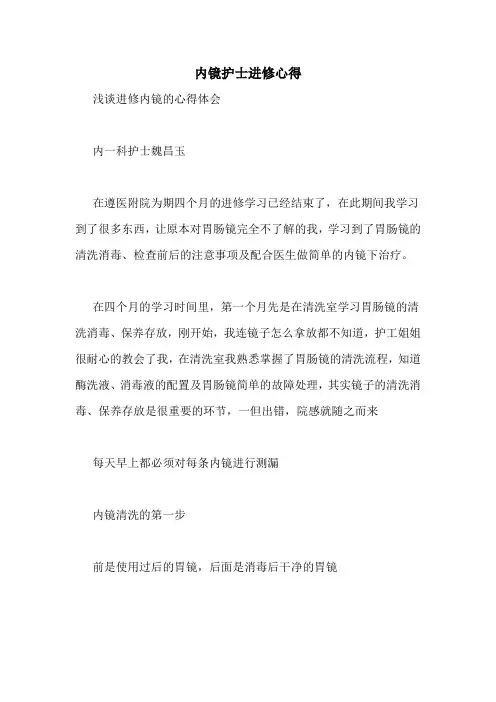 内镜护士进修心得