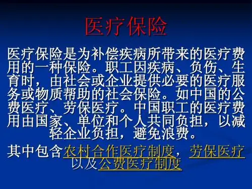 医疗保险(历史)