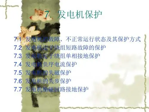7.发电机保护详解
