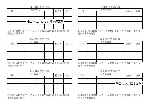 消防表格-灭火器自查登记表(XLS)