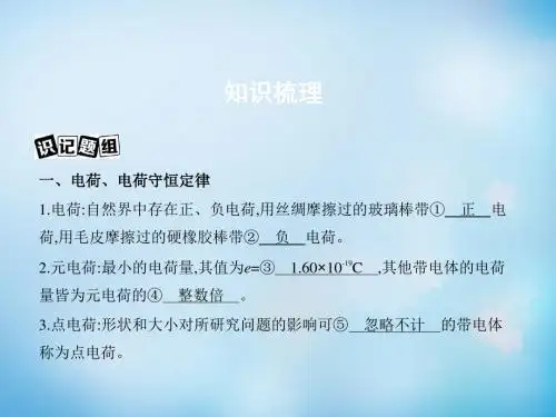 2016届高三物理一轮复习 第6章 第1讲 电场的力的性质课件