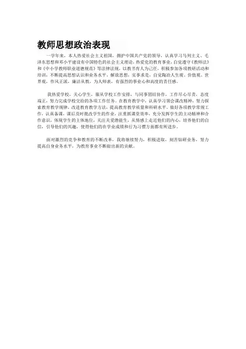 教师思想政治表现 2