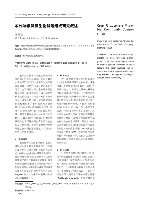 农作物根际微生物群落组成研究概述