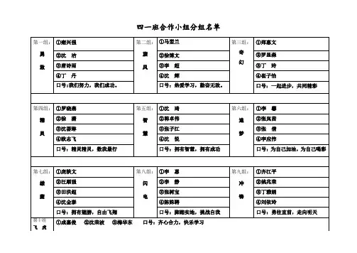 合作小组分组名单
