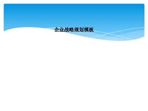 企业战略规划模板