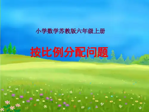 苏教版六年级上册数学按比例分配问题整理版