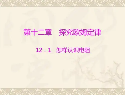 物理：12.1《怎样认识电阻》课件1(沪粤版九年级上)