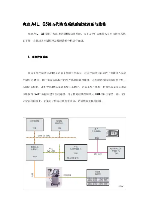 奥迪A4L、Q5第五代防盗系统的故障诊断与维修