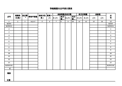 导线测量内业计算表