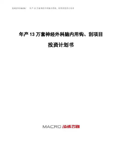 年产13万套神经外科脑内用钩、刮项目投资计划书