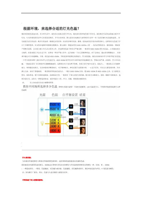 根据环境选择色温