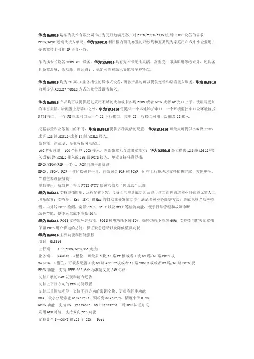 华为MA5616