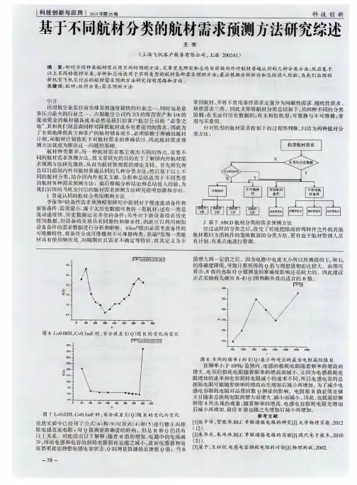 基于不同航材分类的航材需求预测方法研究综述