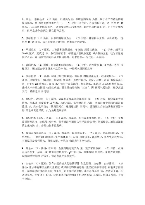 水色与藻相