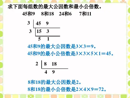 求最大公因数和最小公倍数_分数的大小比较