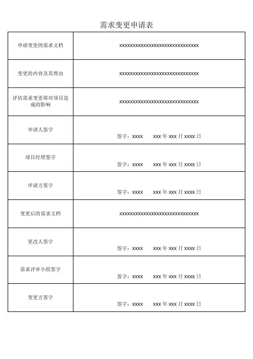 需求变更申请表