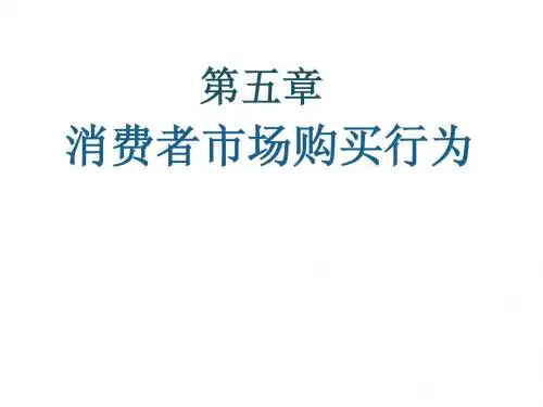 第5章消费者市场购买行为