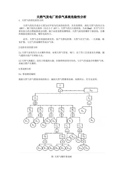 天然气发电厂的供气系统危险性事故树分析
