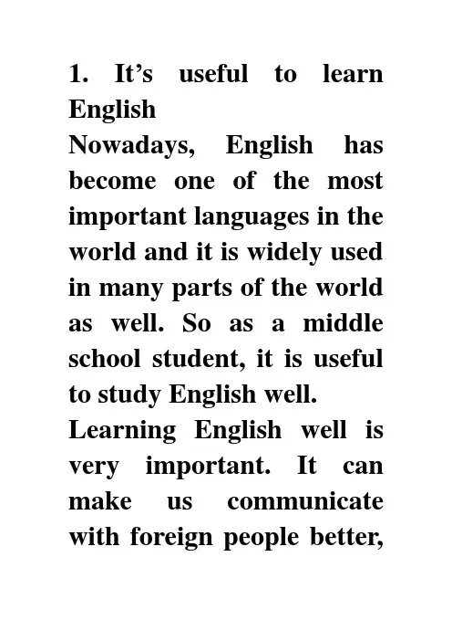 it's..learn Enlish 范文
