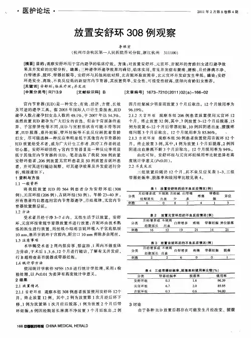 放置安舒环308例观察