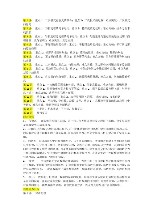 初二数学下册讲义