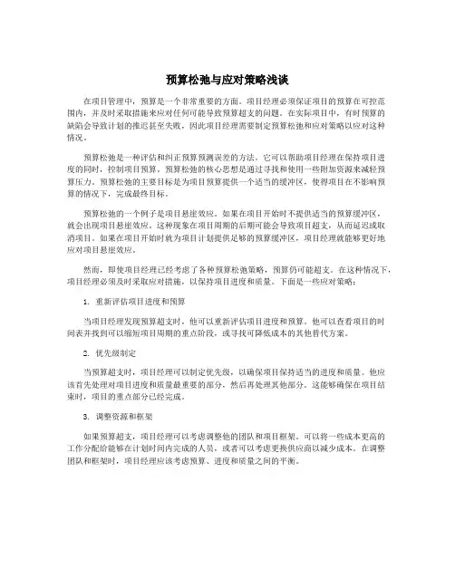 预算松弛与应对策略浅谈