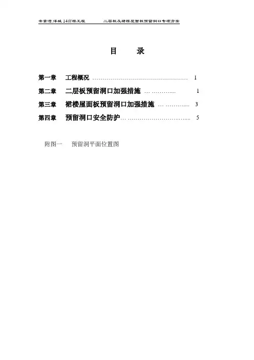 预留洞口施工方案