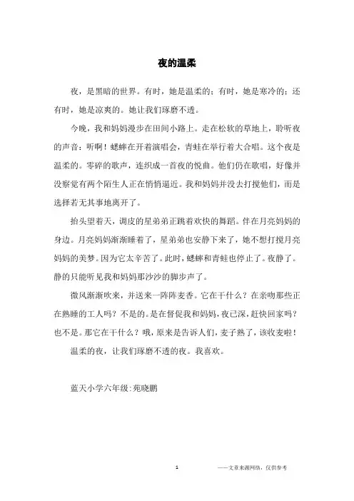 夜的温柔_小学生