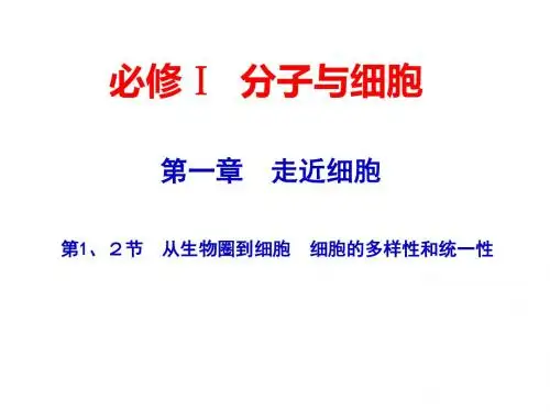 2015届高考生物一轮复习课件：1.1.1 走近细胞(人教版)