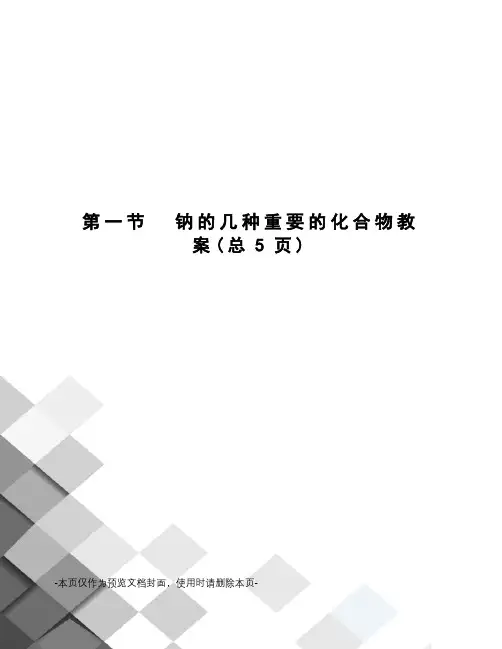 钠的几种重要的化合物教案