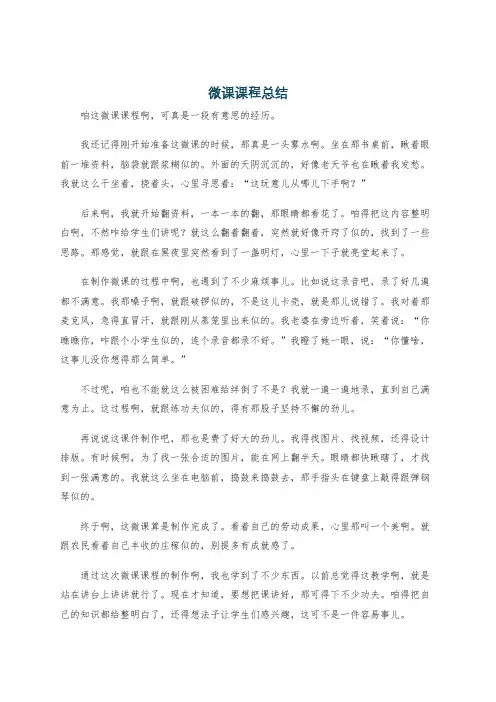 微课课程总结
