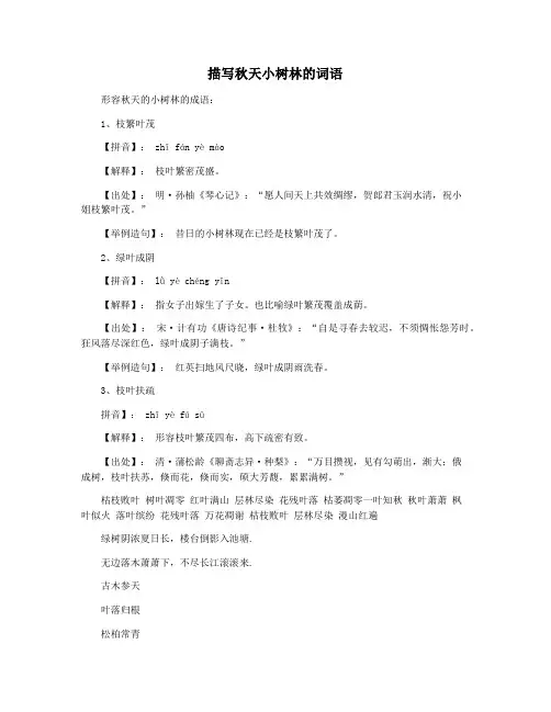 描写秋天小树林的词语