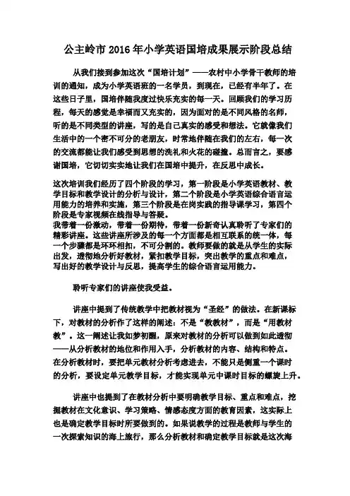 第四阶段成果展示总结