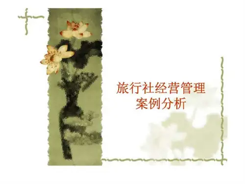 旅行社经营管理案例分析PPT课件