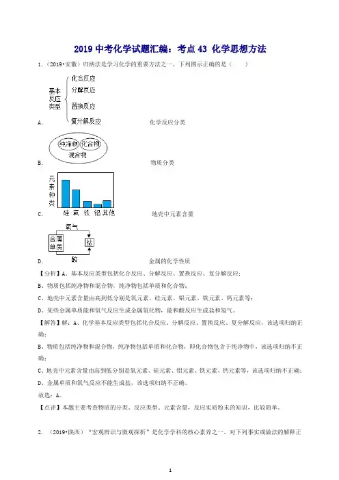 2019中考化学试题汇编考点43化学思想方法含解析.doc