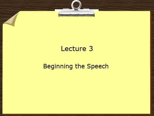 lecture 3-beginning the speech