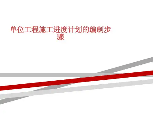 单位工程施工进度计划的编制步骤