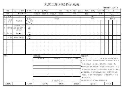 机加工制程检验记录表