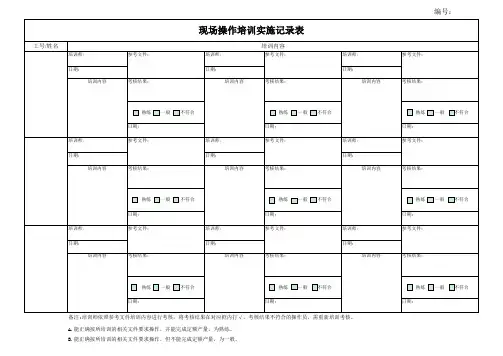 现场培训实施记录表范例