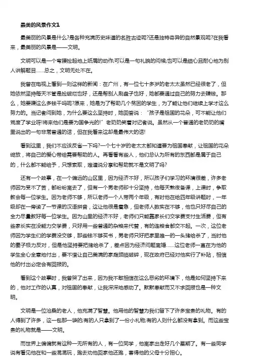 最美的风景初三作文800字