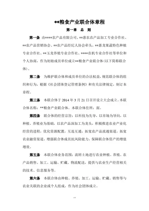 农业产业联合体章程
