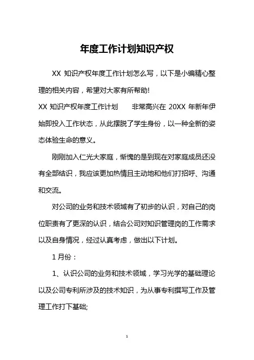 年度工作计划知识产权
