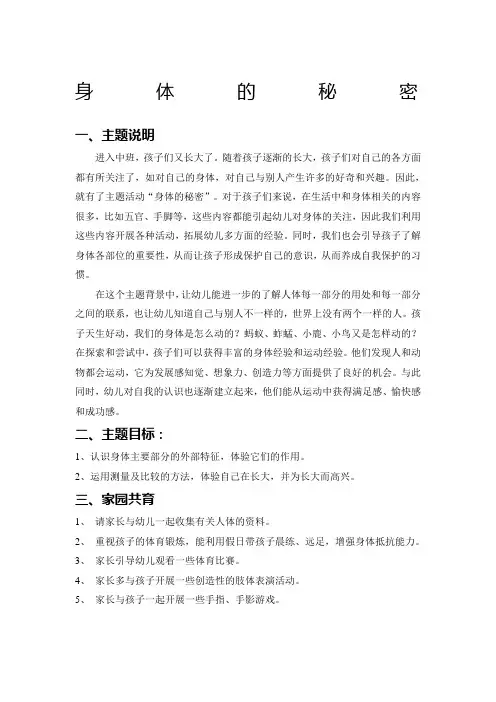 身体的秘密主题说明