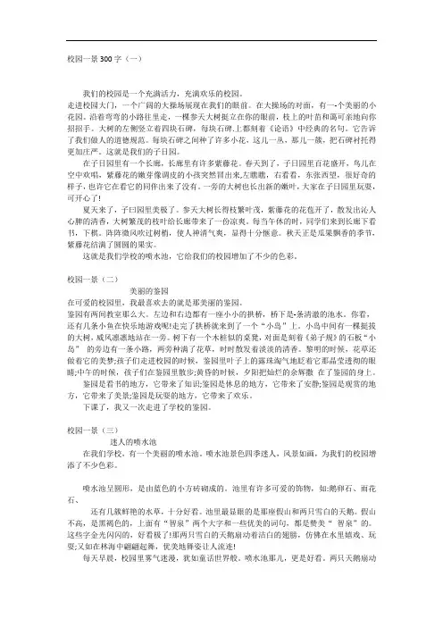 校园一景300字初二