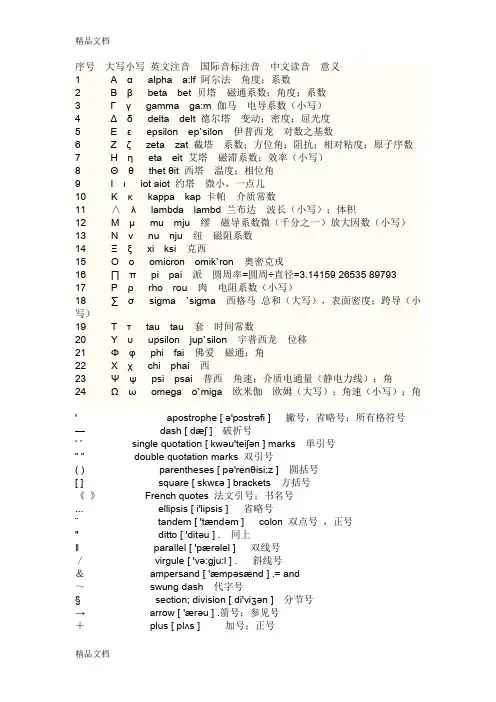 最新数学、物理中常见希腊字母读法