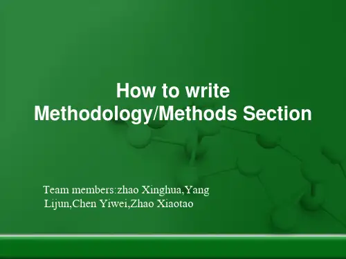 How to write Methodology
